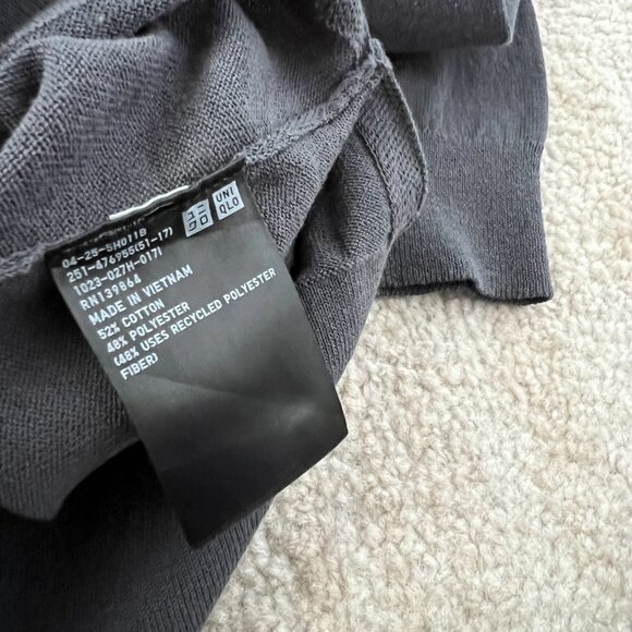 Uniqlo Grey Hilo Cotton Blend Sweater Knit Top M - Picture 9 of 10